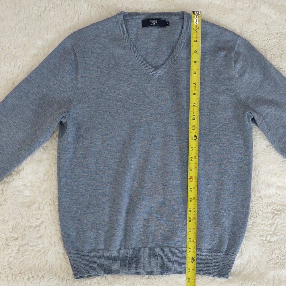 J.CREW 100%Cotton Men's Blue V-Neck Sweater - Picture 10 of 15